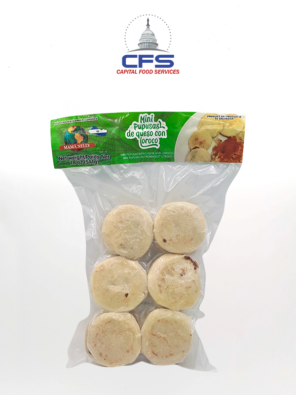 [2011] MINI PUPUSAS DE QUESO CON LOROCO 1/10paq/18unid/18oz(511gr)