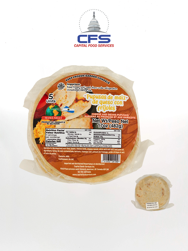 [2012] PUPUSAS DE FRIJOL CON QUESO 1/12paq/5unid/17oz(482gr)