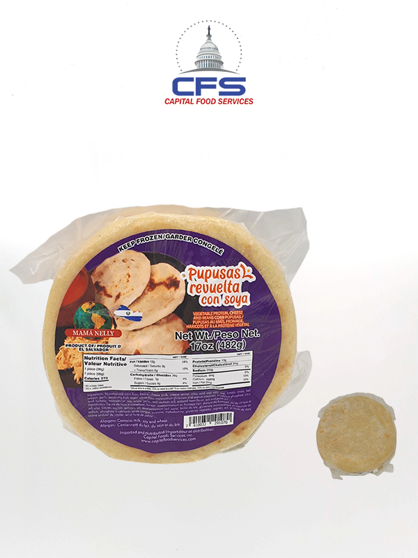 [2023082305] PUPUSAS REVUELTAS CON SOYA 12PAQ - 5UNI - 17OZ - 482GR