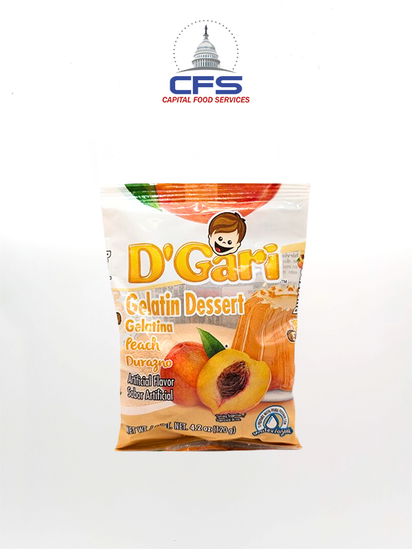 [13080] D'GARI GELATINA DURAZNO 24/4.2oz/120gr