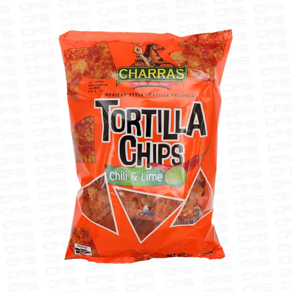 CHARRAS TORTILLA CHIPS CHILE/LIMON 1box/6bag/12oz/340g