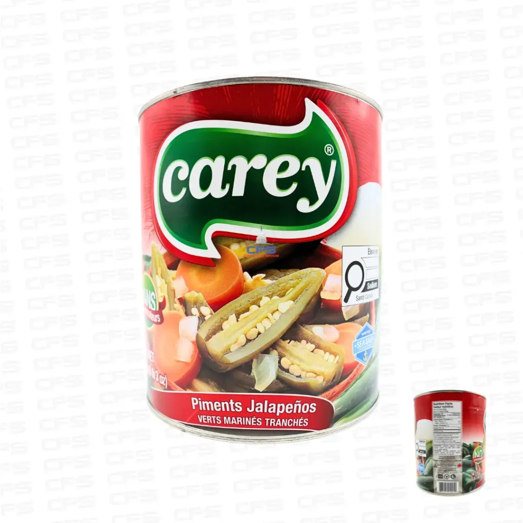 [40000500006] CAREY GREEN SLICED JALAPEÑO PEPPERS (1112) 1/6/6 lb/2.72 Kg
