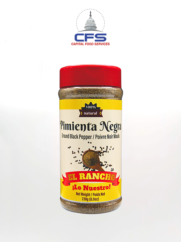 ER GROUND BLACK PEPPER/PIMIENTA NEGRA MOLIDA (Medium Bottle) 1/12/230g/8.1oz