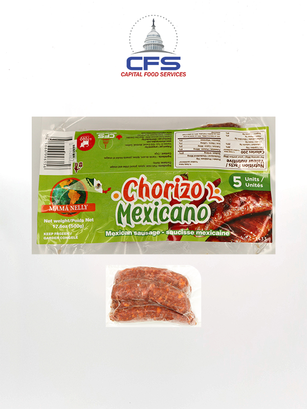 [615666996156] MAMA NELLY CHORIZO MEXICANO 1/5/17.6oz/500gr