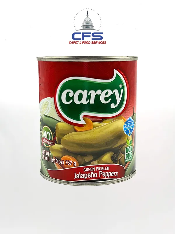 [745300100000] CAREY GREEN WHOLE JALAPEÑO PEPPERS (1023) 1/12/26 oz/737 gr