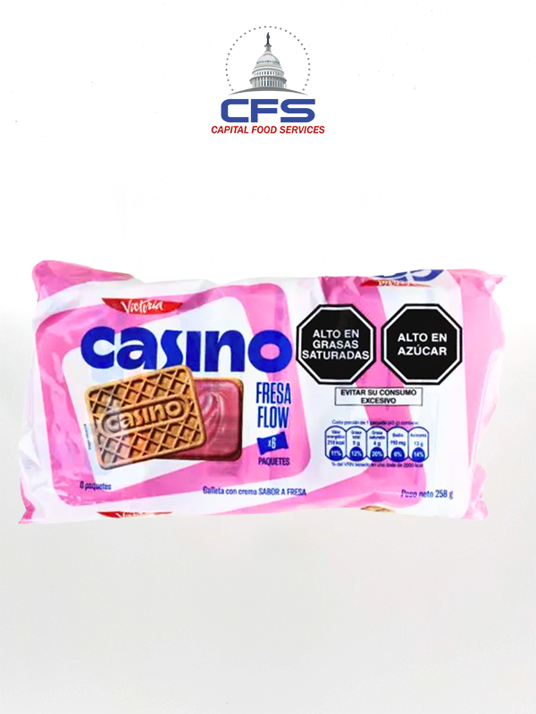 [2747] CASINO COOKIE STRAWBERRY (PERU) 8 PACKS/ 6 UNI X 43GR/BOX