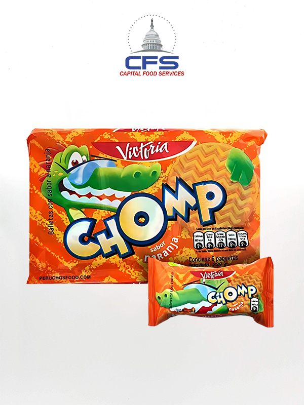[58275] VICTORIA COOKIE CHOMP NARANJA (PERU) 8 PACKS/6 UNI X38GR/BOX