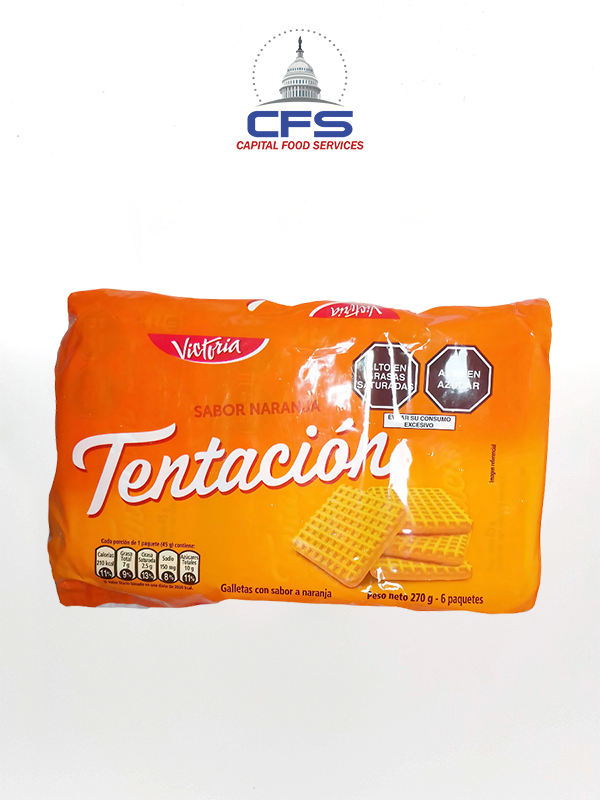 [77450] VICTORIA COOKIE TENTACION NARANJA (PERU) 8 PACKS/6 UNI/45 GRS/BOX