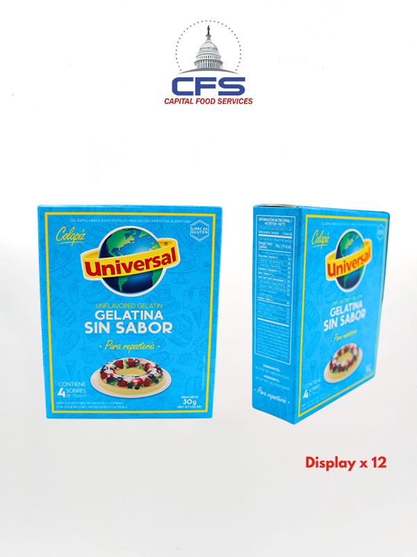 UNIVERSAL GELATINA SIN SABOR 1/12UN/30G (PERU)