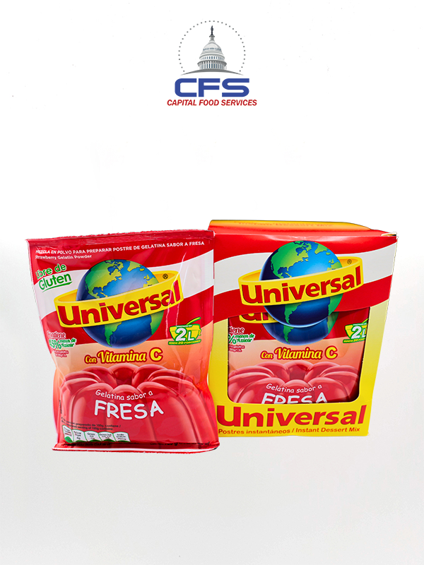 UNIVERSAL GELATINA FRESA 1/12UN/130G (PERU)