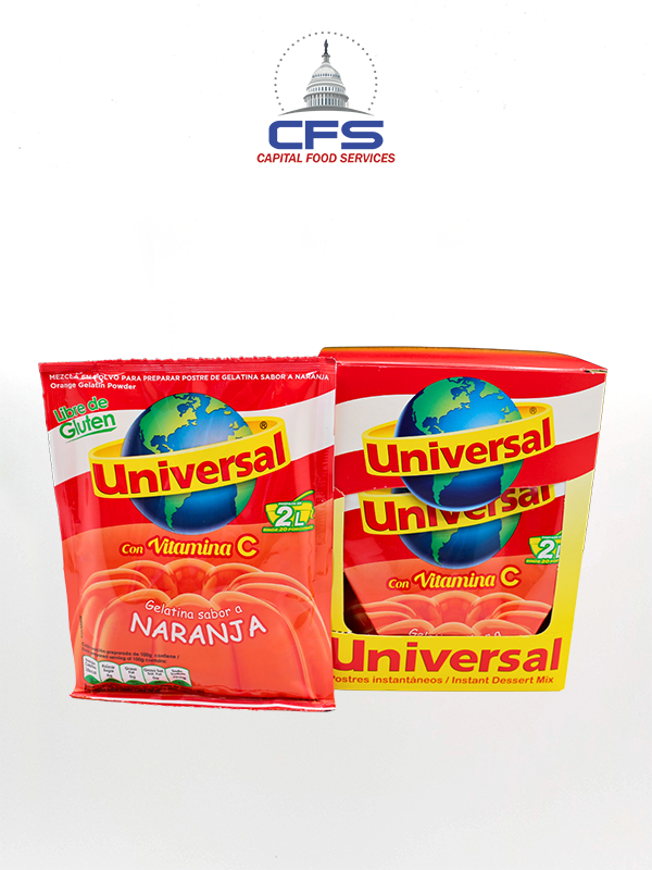 UNIVERSAL GELATINA NARANJA 1/12UN/130G (PERU)