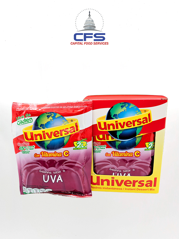 UNIVERSAL GELATINA UVA 1/12UN/130G (PERU)