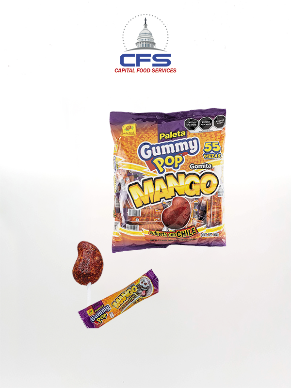 [DLR2409] DE LA ROSA GUMMY PALETA MANGO 2bag/55unit/605gr