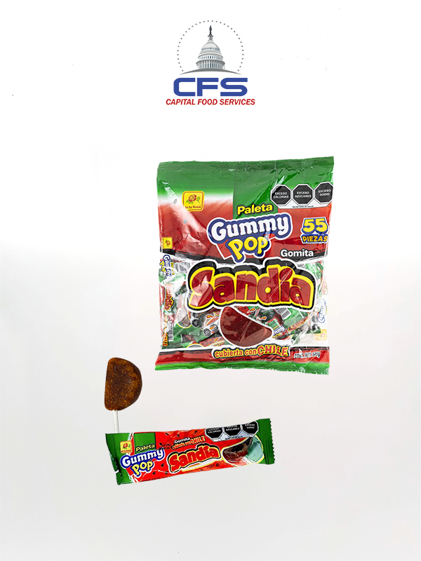 [DLR2410] DE LA ROSA GUMMY PALETA SANDIA 2bag/55unit/605gr
