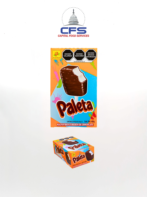 [DLR503] DE LA ROSA PALETA MASMELO CHOC 2box/20unit/480grs