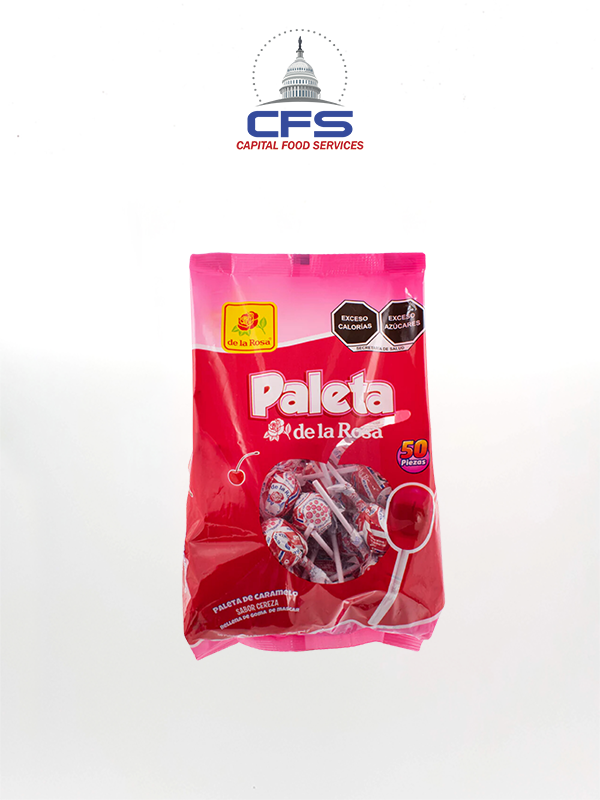 [DLR523] DE LA ROSA PALETA CEREZA 2bag/50unit/950gr