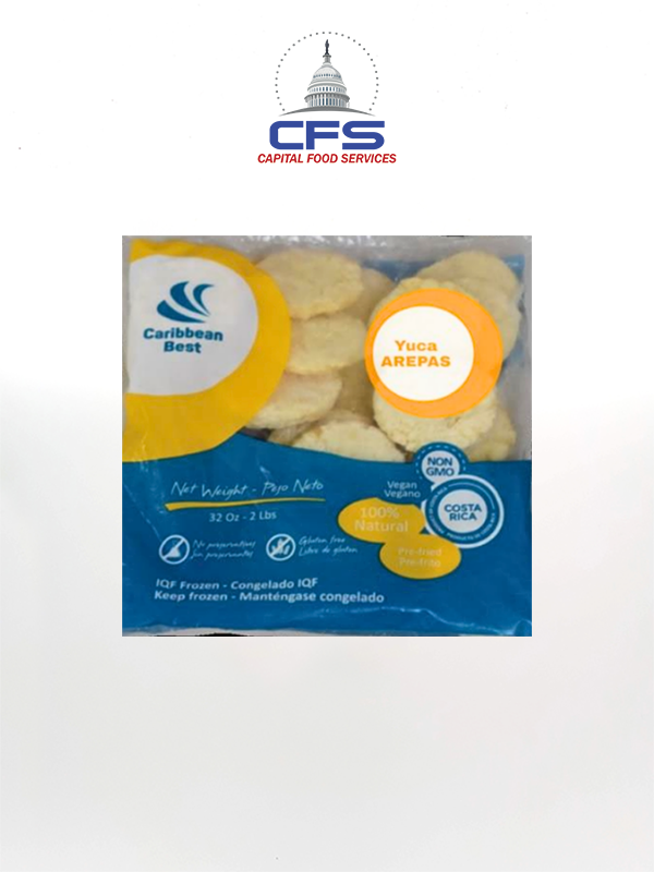[YAREPAS102LB] BANACOL FROZEN YUCA AREPAS 10unit/2lb