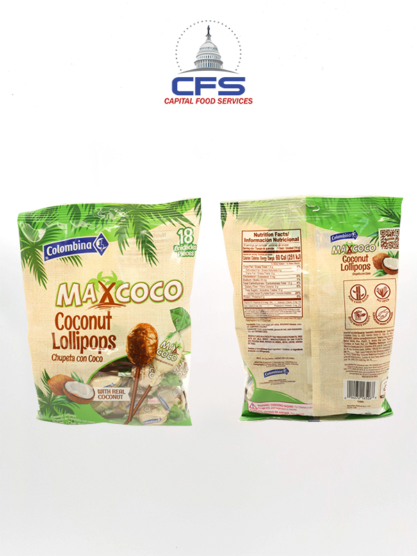 [014272165268] COLOMBINA MAX COCO CHUPETA 2bag/18unit/336gr