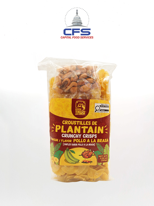 [PI4355] PACHA INKA CHIFLES (PB) POLLO A LA BRASA PLANTAIN CHIPS 1BOX/8UN/150G (PERU)