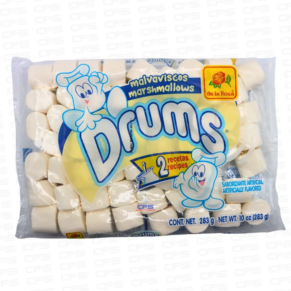 [758] (758) MARSHMALLOWS WHITE MEDIUM DRUMS 283GRS/24 BAGS