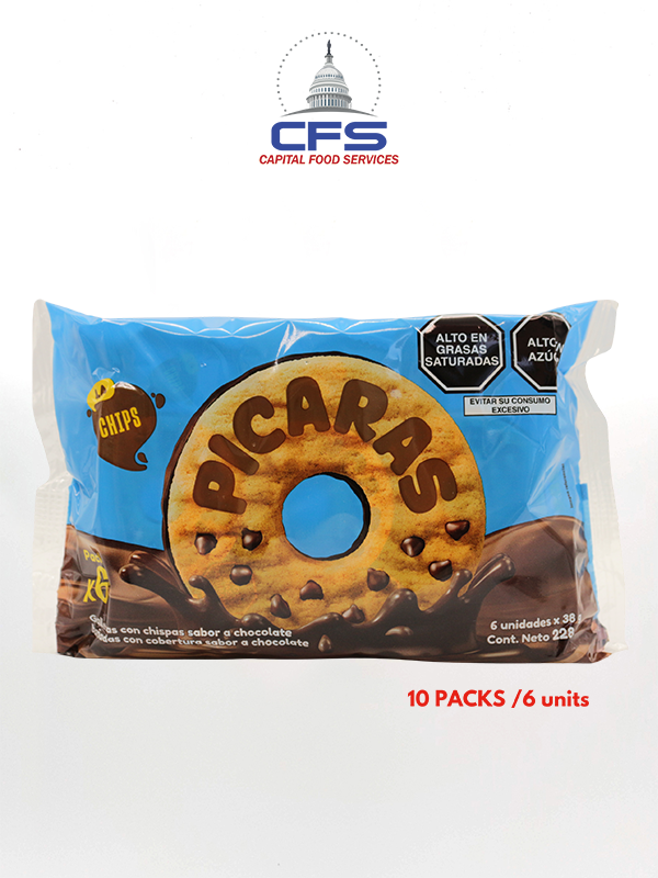 [DISP10722813] PICARAS COOKIE CHIPS DISPLAY (10722813) (PERU) 10PACKS/6UNI X 43GR